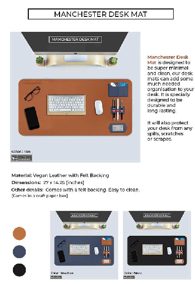 The Backbencher -Leatherite Desk Mat (Manchester)